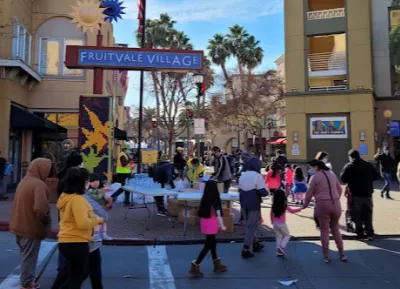 Families and community members spend time in Fruitvale Transit Village