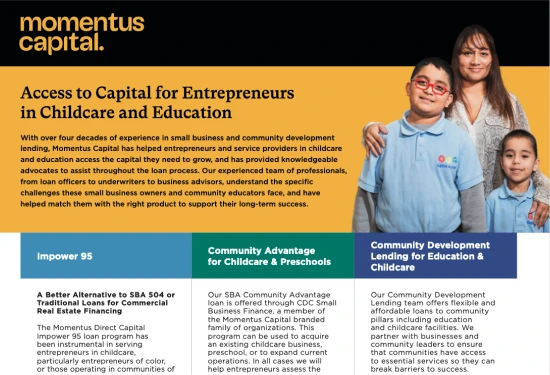 Preview of "Momentus Capital Education & Childcare Overview" (PDF)